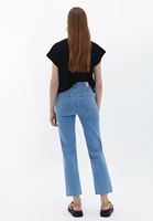 Bayan Mavi Ultra Yüksek Bel Straight-Fit Pantolon