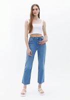 Bayan Mavi Ultra Yüksek Bel Straight-Fit Pantolon