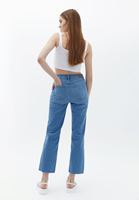 Bayan Mavi Ultra Yüksek Bel Straight-Fit Pantolon