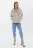 Bayan Bej Kürk Detaylı Kısa Mont