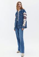 Bayan Mavi Oversize Denim Ceket