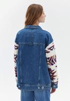 Bayan Mavi Oversize Denim Ceket