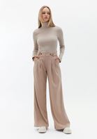Bayan Bej Uzun Kollu Roll Neck