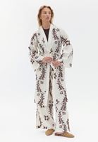 Keten Karışımlı Uzun Kimono