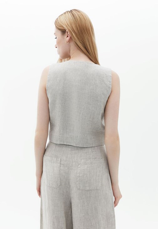 Keten Yelek ve Keten Pantolon Kombini