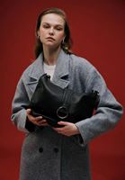 Bayan Siyah Halka Detaylı Tote Çanta