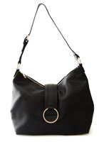 Bayan Siyah Halka Detaylı Tote Çanta