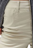Women Gold High Rise Vegan Leather Wide Leg Pants