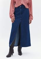 Bayan Mavi Ultra Yüksek Bel Denim Etek