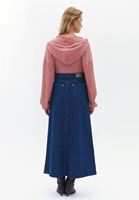 Bayan Mavi Ultra Yüksek Bel Denim Etek