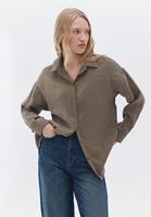 Bayan Kahverengi Oversize Gömlek ( MODAL )