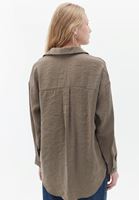Bayan Kahverengi Oversize Gömlek ( MODAL )