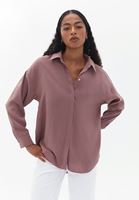 Bayan Pembe Oversize Gömlek ( MODAL )
