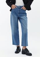 Bayan Mavi Ultra Yüksek Bel Barrel-Fit Pantolon 