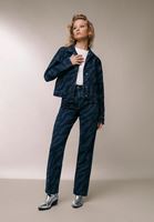 Crop Denim Ceket ve Pantolon Kombini