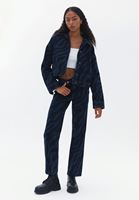 Crop Denim Ceket ve Pantolon Kombini