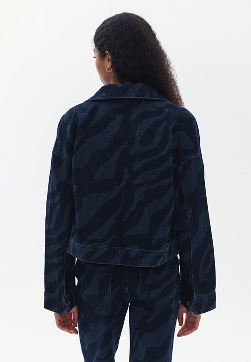 Crop Denim Ceket ve Pantolon Kombini