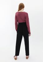 Bayan Siyah Baggy-Fit Pantolon ( TENCEL™ )