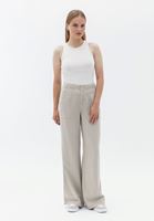 Bayan Bej Orta Bel Wide-Leg Pantolon ( TENCEL™ )