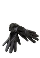 Bayan Siyah Vegan Deri Eldiven 