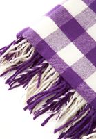 Bayan Mor Desenli Kalın Şal