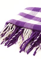 Bayan Mor Desenli Kalın Şal