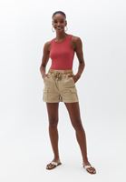Bayan Pembe Halter Yaka Dikişsiz Crop Atlet