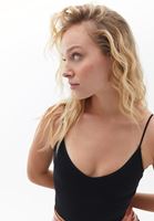 Bayan Siyah Dikişsiz Crop Top