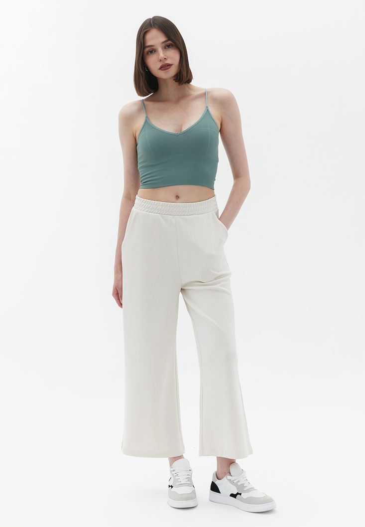 Yeşil Dikişsiz Crop Top 23KOX-PADNEWLET5 | OXXO