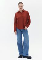 Women Brick Oversize Shirt with Pocket