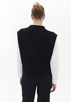 Bayan Siyah Gömlek Kollu Sweatshirt