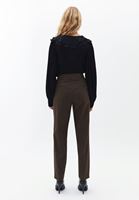 Bayan Kahverengi Yüksek Bel Straight-Fit Pantolon