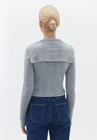 Bayan Gri Cut-Out Detaylı Tişört