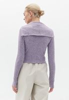Bayan Mor Cut-Out Detaylı Tişört