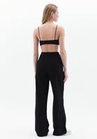 Bayan Siyah Yüksek Bel Wide-Leg Pantolon