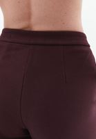 Bayan Bordo Yüksek Bel Wide-Leg Pantolon