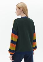 Bayan Çok Renkli Düğmeli Loose-Fit Hırka