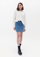 Bayan Krem Loose-Fit Bot Yaka Kazak