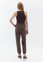 Bayan Kahverengi Yüksek Bel Jogger Pantolon ( TENCEL™ )