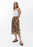 Bayan Çok Renkli Pileli Midi Etek