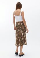 Bayan Çok Renkli Pileli Midi Etek