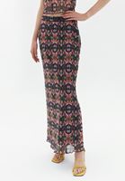 Bayan Çok Renkli Yüksek Bel Uzun Tül Etek