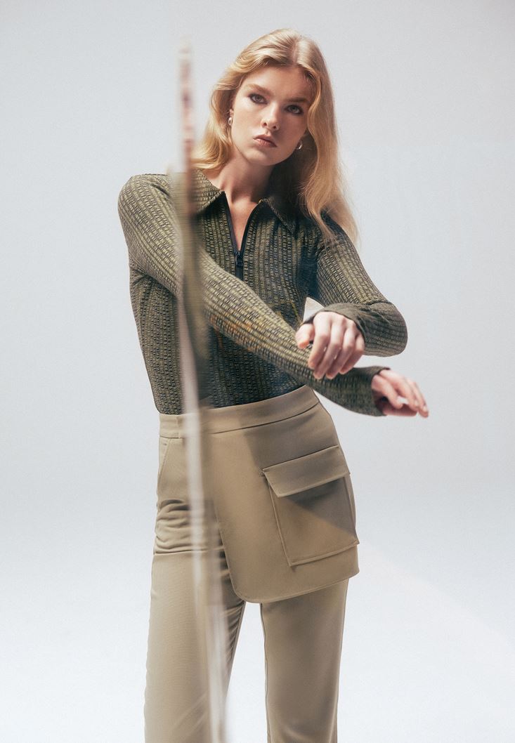 Women Mixed Polo Neck Tshirt