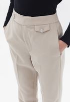 Bayan Bej Yüksek Bel Carrot-Fit Pantolon