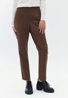 Bayan Kahverengi Yüksek Bel Carrot-Fit Pantolon