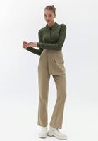 Women Brown High Rise Straight Fit Pants
