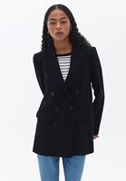 Bayan Siyah Boyfriend Blazer Ceket