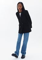 Bayan Siyah Boyfriend Blazer Ceket