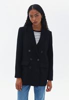 Bayan Siyah Boyfriend Blazer Ceket