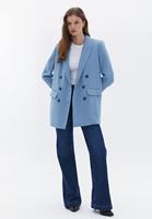 Bayan Mavi Boyfriend Blazer Ceket